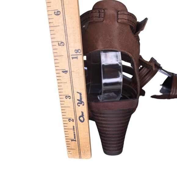 Franco Sarto Leather Double Buckle Straps Sandal‎ Women's Heels 9.5M Gladiator - Picture 12 of 14